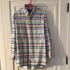 Lands' End Men's Colorful Plaid Button-Down Shirt